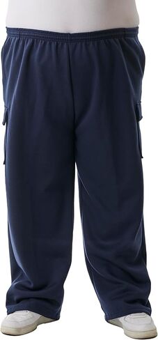 JC Distro USA MENT -MENCE MENT BIG & TALLWIGHT FLEECE CARGO القيعان - سروال رياضي وسراويل قصيرة ، 3xl كبيرة إلى 7XL in Kuwait
