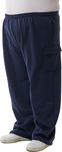 JC Distro USA MENT -MENCE MENT BIG & TALLWIGHT FLEECE CARGO القيعان - سروال رياضي وسراويل قصيرة ، 3xl كبيرة إلى 7XL in Kuwait