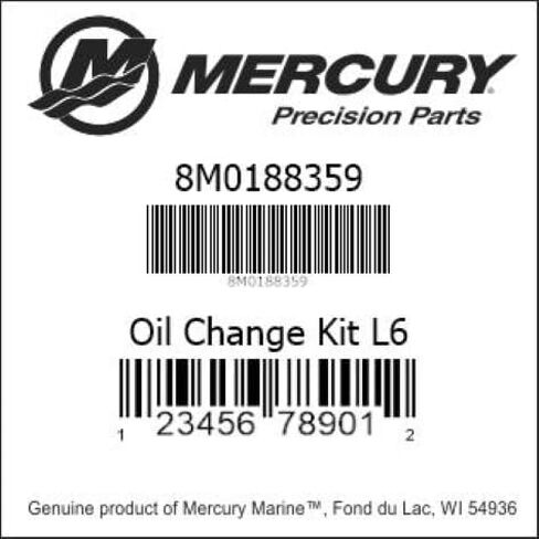 Mercury 200-400HP L6 Verado Change Change Kit 8M0188359 in Saudi Arabia