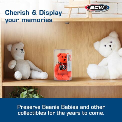 BCW Beanie Baby Display Case| Stackable Clear Display Boxes for Collectibles | 4 x 4 x 5 in. Acrylic Display Case with Compression Fit Lid for Beanie Baby Case | Protect and Show Off Your Collection in Saudi Arabia