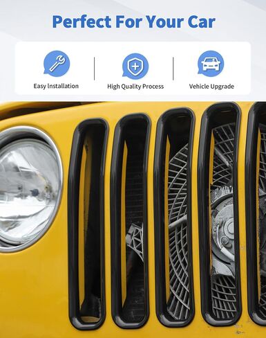 Chrome TJ Grill Inserts Front Grille Mesh no Mesh Cover Guard for Jeep Wrangler TJ 1997-2006 Clip-on Grille Accessories in Saudi Arabia