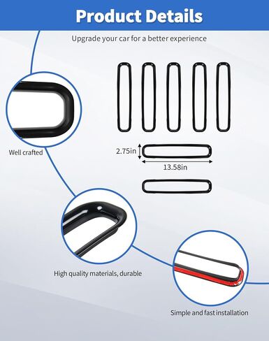 Chrome TJ Grill Inserts Front Grille Mesh no Mesh Cover Guard for Jeep Wrangler TJ 1997-2006 Clip-on Grille Accessories in Saudi Arabia