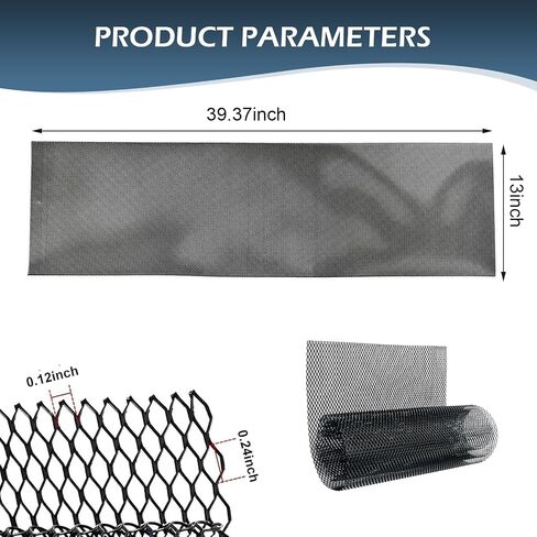 1 PC Car Grill Mesh ، 3 × 6 مم من سبيكة الألومنيوم من الألومنيوم ، شبكة الشبكة الأمامية ، 39.37 "× 12.99" شبكة حماية تنفيس متعددة الوظائف ، فتحات التهوية العالمية للسيارات (الأسود) in Saudi Arabia