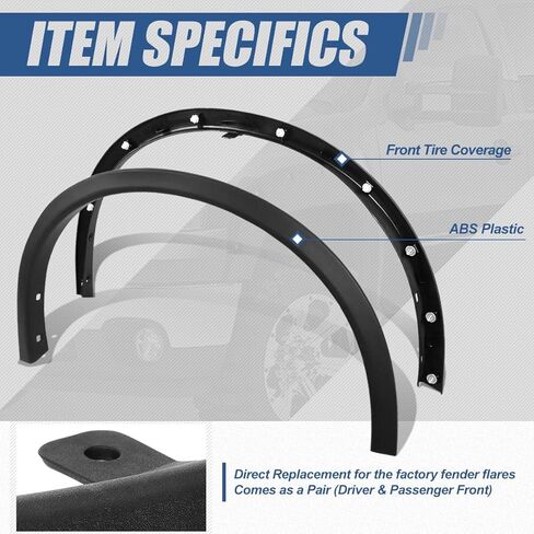 سلالة السيارات 2PCS على غرار مصنع العجلة الخلفية Fender Fender Kit متوافق مع نيسان Rogue 2014-2020 ، سائق وركاب ، أسود محكم in Kuwait