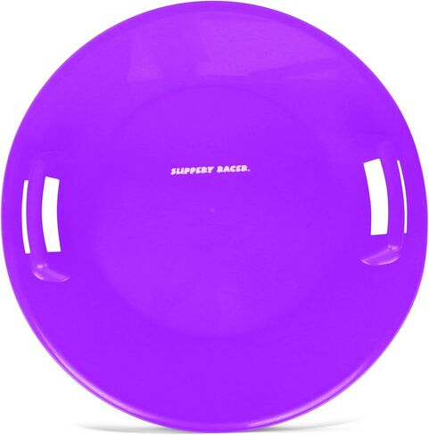 Slippery Racer Heavy-Duty Cold Resistant Downhill Pro Adults and Kids Plastic Outdoor Winter Saucer Disc Snow Sled with Handles- (RED, 2) in Saudi Arabia
