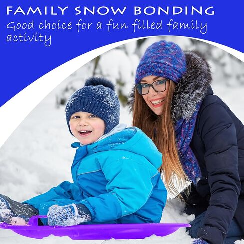 Slippery Racer Heavy-Duty Cold Resistant Downhill Pro Adults and Kids Plastic Outdoor Winter Saucer Disc Snow Sled with Handles- (RED, 2) in Saudi Arabia