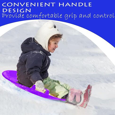 Slippery Racer Heavy-Duty Cold Resistant Downhill Pro Adults and Kids Plastic Outdoor Winter Saucer Disc Snow Sled with Handles- (RED, 2) in Saudi Arabia