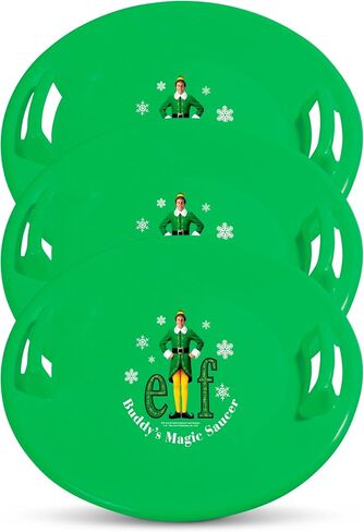 Slippery Racer Heavy-Duty Cold Resistant Downhill Pro Adults and Kids Plastic Outdoor Winter Saucer Disc Snow Sled with Handles- (Purple, 1) in Kuwait