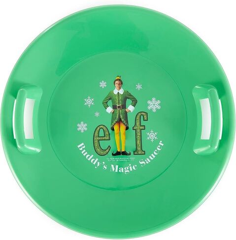 Slippery Racer Heavy-Duty Cold Resistant Downhill Pro Adults and Kids Plastic Outdoor Winter Saucer Disc Snow Sled with Handles- (Purple, 1) in Kuwait