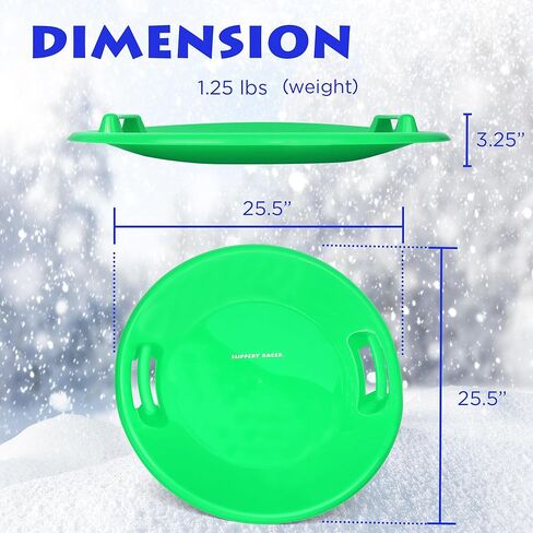 Slippery Racer Heavy-Duty Cold Resistant Downhill Pro Adults and Kids Plastic Outdoor Winter Saucer Disc Snow Sled with Handles- (Purple, 1) in Kuwait