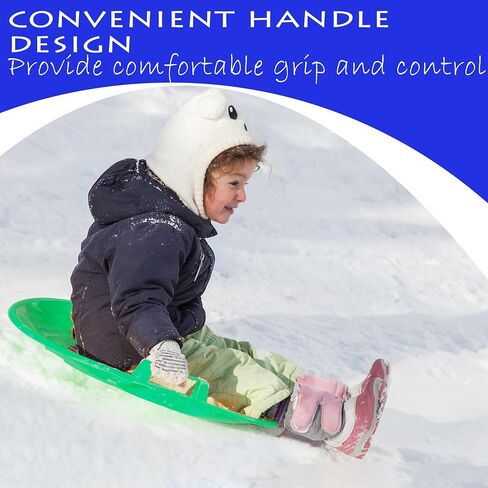 Slippery Racer Heavy-Duty Cold Resistant Downhill Pro Adults and Kids Plastic Outdoor Winter Saucer Disc Snow Sled with Handles- (Purple, 1) in Kuwait