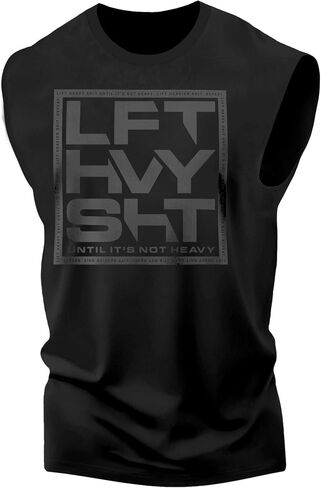 نمط الحياة الصالة الرياضية LFT HVY SHT Graphic Litness Tank ، Sliciveless Busterming Building Tank Take Top in Kuwait
