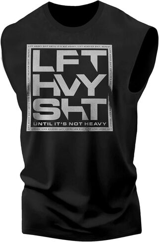 نمط الحياة الصالة الرياضية LFT HVY SHT Graphic Litness Tank ، Sliciveless Busterming Building Tank Take Top in Kuwait