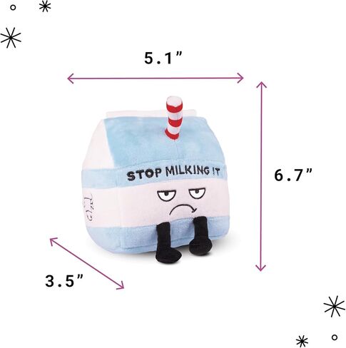 Milking It Plushie, Funny Meme Gag Gift, Comical Plush Collectible, Stocking Stuffer Present, Great for Emotional Support, Fun Desk Accessory, Weighted Base for Display in Kuwait