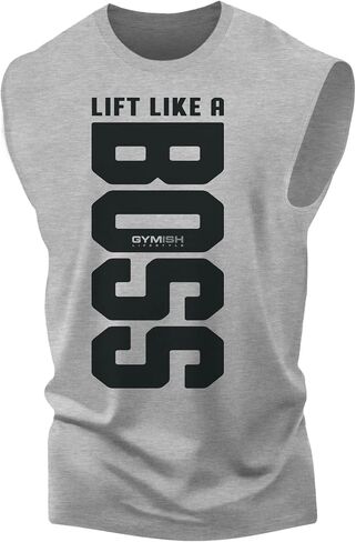 Lift Like a Boss Graphic Fitness Tank, Sleeveless Bodybuilding Athletic Tank Top in Kuwait