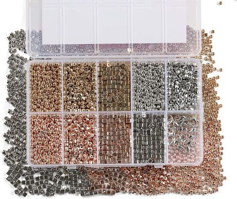 Incraftables Rondelle Beads for Jewelry Making 800pcs. Rhinestone Spacer Beads for Kids & Adults. Crystal Rondelle Spacer Beads for Bracelet Making (6mm, 8mm & 10 mm). Bead Spacers for Jewelry Making in Saudi Arabia