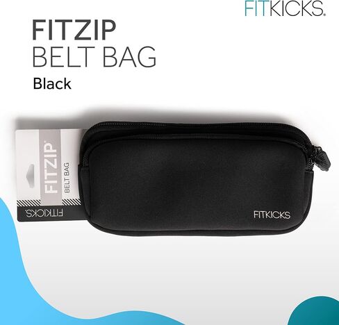 FITKICKS Fitzip Belt Bag and Crossbody Fanny Pack, Waist Pouch with Adjustable Strap - Black in Kuwait