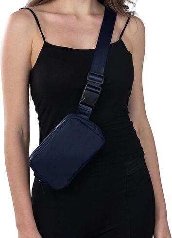 حزمة حزام فاني للنساء Crossbody حقيبة للرياضة القابلة للتعديل (Navy Blue) in Kuwait