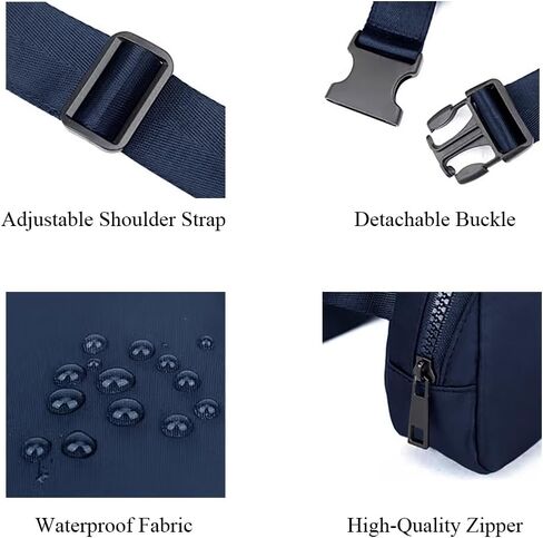 حزمة حزام فاني للنساء Crossbody حقيبة للرياضة القابلة للتعديل (Navy Blue) in Kuwait