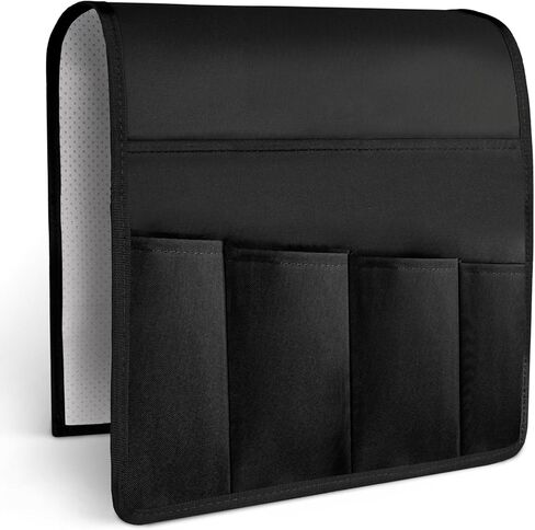 Hakacc Armshair Caddy for Couch Remote Control Holder ، منظم مسند ذراع الأريكة ، كرسي كرسي Caddy لمنظم التخزين بجانب السرير 5 جيوب للمنزل. in Kuwait