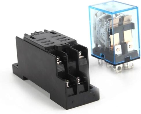 Intermediate Relay HH62P LY2NJ 10A Micro Electromagnetic Relay AC/DC 12V 24V 110V 220V 380V with 8 Pins Socket Base PTF08A (AC-12V-With-socket) in Saudi Arabia