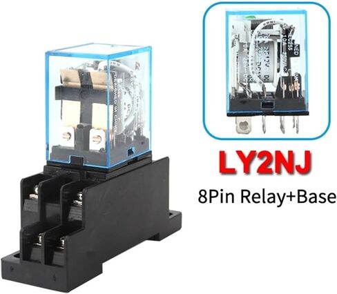 الترحيل المتوسط HH62P LY2NJ 10A Micro elecromagnetic Relay AC/DC 12V 240V 220V 380V مع 8 PINS SOCKET BASE PTF08A (AC-220V-NO-SOCKET) in Kuwait
