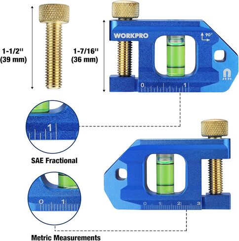 WORKPRO 8-Inch Magnetic Torpedo Level, Aluminum Alloy Construction, 4 Bubble Vials for 0°/90°/45°/30° Measurements, Cobalt Blue in Kuwait