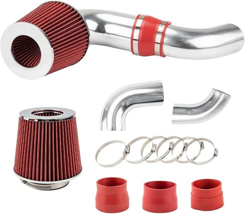طقم كمية من الهواء البارد من أجل 1996-2004 Chevy S10 4.3L ، 1996-2005 Chevy Blazer ، 1996-2004 GMC Sonoma 4.3l ، 1996-2001 GMC Jimmy ، 4.3L V6 Tube W/Filter (Red) in Saudi Arabia