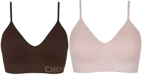 DKNY 2-Pack Seamless Bra (Dark Brown/Pearl Pink), Size Small in Saudi Arabia
