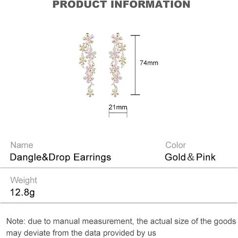 14K Gold Flower Chandelier Earrings with Moissanite Tassels, Luxurious Chandelier Dangle Earrings for Women, Stunning Gift for Stylish Women in Saudi Arabia