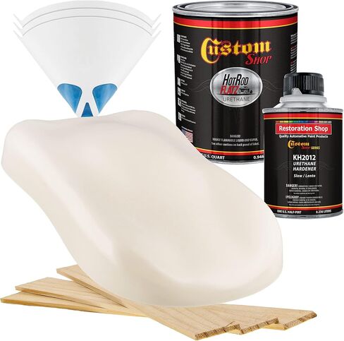 متجر مخصص - Wimbledon White - Hot Rod Flatz Flat Matte Matte Satin Urethane Auto Paint - Complete Quart Paint Kit - Professional Low Shine Automotive ، Car Truck Truck ، in Saudi Arabia