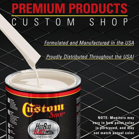 متجر مخصص - Wimbledon White - Hot Rod Flatz Flat Matte Matte Satin Urethane Auto Paint - Complete Quart Paint Kit - Professional Low Shine Automotive ، Car Truck Truck ، in Saudi Arabia