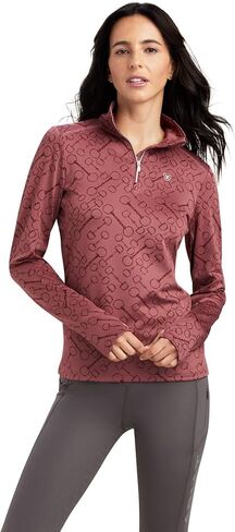آريات أنثى نبوءة 1/4 Zip Baselayer Wild Ginger Bit Jaquard Medium in Saudi Arabia