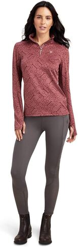 آريات أنثى نبوءة 1/4 Zip Baselayer Wild Ginger Bit Jaquard Medium in Saudi Arabia