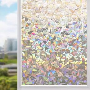 Window Privacy Film Decorative Stained Glass Window Film Sunscreen Glass Adsorption Film Suitable for Tenants Electrostatic Adsorption Frosted Stickers for Home Doors (RainbowYXJ, 23.6 * 78.7inch) in Saudi Arabia