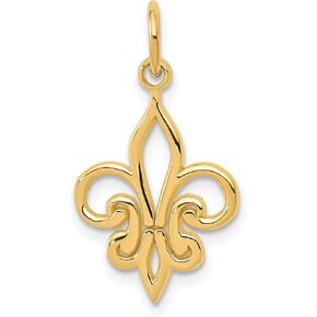 14k Yellow Gold Fleur De Lis Pendant in Saudi Arabia