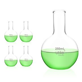 Utile 2pcs of Flat Bottom Flasks, 250ml 500ml Narrow Mouth Glass Flasks,Lab Boiling Flasks with Printed Graduation for Lab Science 4012.9014.1 in Kuwait