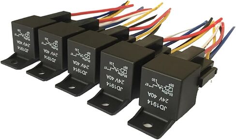 5pcs 12v/24v 40a مجموعة ترحيل السيارات مع SPDT SCOCKNESS 5 دبابي in Saudi Arabia