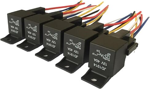 5pcs 12v/24v 40a مجموعة ترحيل السيارات مع SPDT SCOCKNESS 5 دبابي in Saudi Arabia
