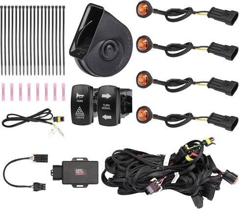 Kemimoto Trend Signal Kit متوافقة مع 2020+ Defender Can-Am ، Street Legal Kit مع قرن 110 ديسيبل ، و utv blinker بوقت 110 ديسيبل ، مع إشارة الانتقال الذاتي وضوء الخطر in Kuwait