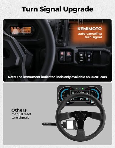 Kemimoto Trend Signal Kit متوافقة مع 2020+ Defender Can-Am ، Street Legal Kit مع قرن 110 ديسيبل ، و utv blinker بوقت 110 ديسيبل ، مع إشارة الانتقال الذاتي وضوء الخطر in Kuwait