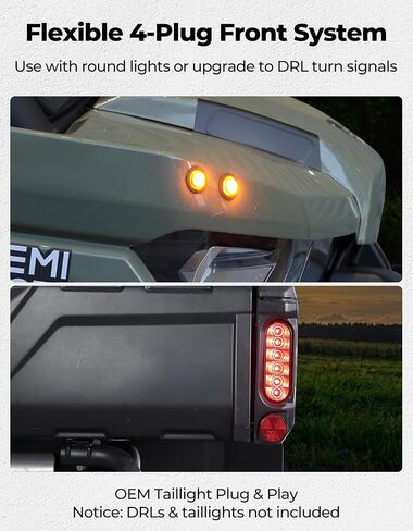 Kemimoto Trend Signal Kit متوافقة مع 2020+ Defender Can-Am ، Street Legal Kit مع قرن 110 ديسيبل ، و utv blinker بوقت 110 ديسيبل ، مع إشارة الانتقال الذاتي وضوء الخطر in Kuwait