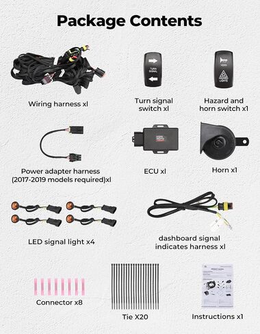 Kemimoto Trend Signal Kit متوافقة مع 2020+ Defender Can-Am ، Street Legal Kit مع قرن 110 ديسيبل ، و utv blinker بوقت 110 ديسيبل ، مع إشارة الانتقال الذاتي وضوء الخطر in Kuwait
