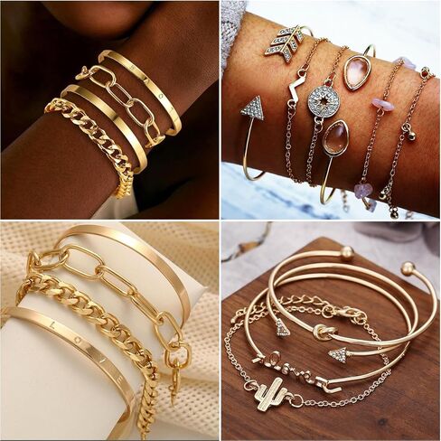 65pcs Gold Plated Jewelry Set include Multi Layered Necklaces, Bracelets and Earrings Set, Crosses Pearls Layered Choker Designs for Women Party Friendship Gift​​ in Kuwait