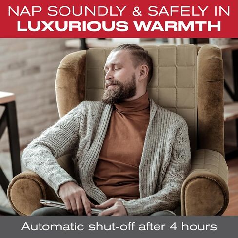 Quilted Electric Armchair Heater and Chair Protector Against Spills, Wear, and Pet Fur, Heated Recliner Cover, Heated Pad for Chair Heated Seat Warmer Pad Water-Resistant Vegan Microsuede in Saudi Arabia