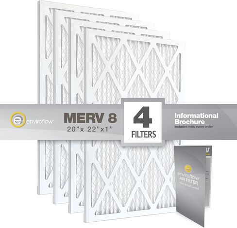 12x20x1 (11.75 x 19.75) Enviroflow Air Filter (Merv 8 ) (4 Pack) in Saudi Arabia