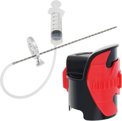Windance Motorcycle Front Fork Maintenance Tool Kit,Fork Seal Saver Cleaner 45mm-55mm Shock Repairing Tool + Fork Suspension Oil Level Measurement Gauge Oil Syringe Tool (Red) in Saudi Arabia