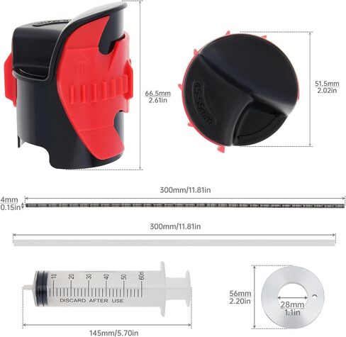 Windance Motorcycle Front Fork Maintenance Tool Kit,Fork Seal Saver Cleaner 45mm-55mm Shock Repairing Tool + Fork Suspension Oil Level Measurement Gauge Oil Syringe Tool (Red) in Saudi Arabia