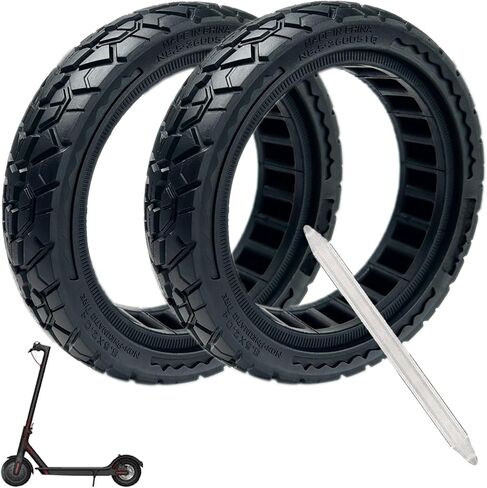 50/75-6.1 Solid Tires, 8.5x2 inch 8 1/2 x2 Electric Scooter Tire Replacement [Tubeless Tires] [Puncture-Proof] [Explosion-Proof] [Anti-Skid] [Wear-Resistant] [with Tire Levers] (2 Pack) in Saudi Arabia