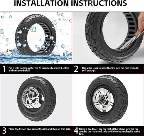 50/75-6.1 Solid Tires, 8.5x2 inch 8 1/2 x2 Electric Scooter Tire Replacement [Tubeless Tires] [Puncture-Proof] [Explosion-Proof] [Anti-Skid] [Wear-Resistant] [with Tire Levers] (2 Pack) in Saudi Arabia